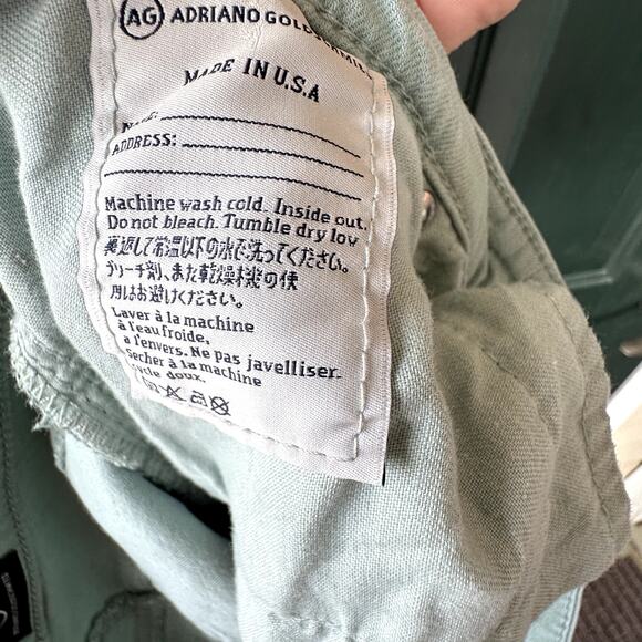 Adriano Goldschmied Stevie Ankle Zip Stretchy Jeans Sz 31R in Pale Sage Green - Picture 7 of 8